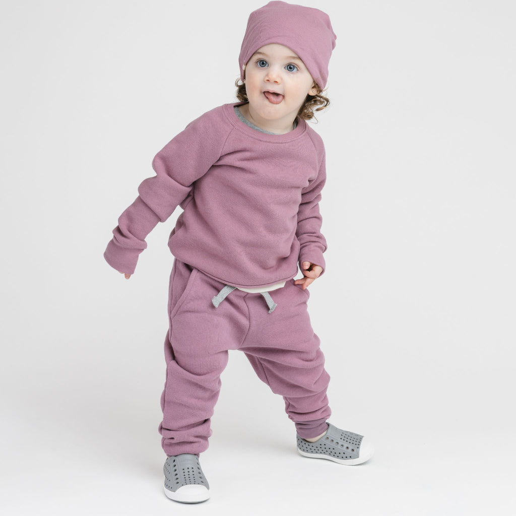 Cozy Skinny Sweats - Sweatpants - Boysenberry - 3-6 months - mini mioche
