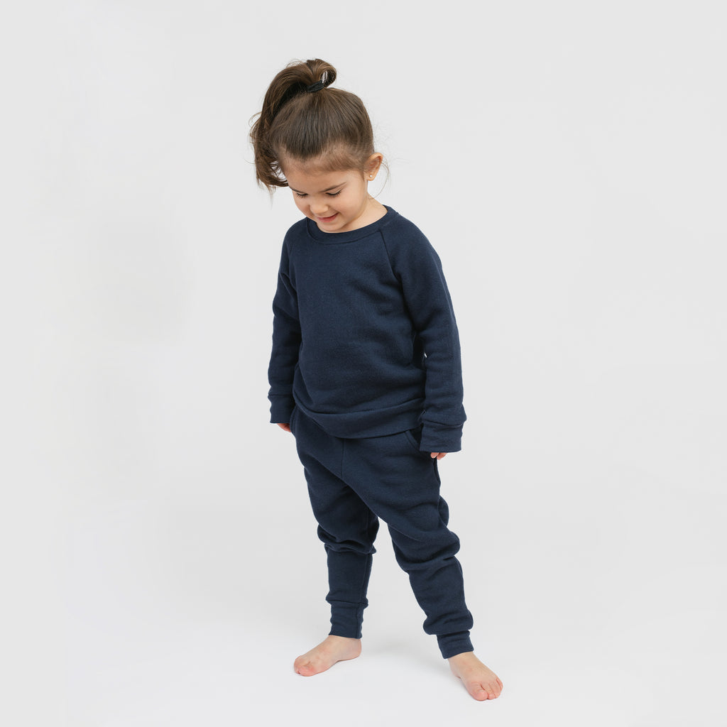 Cozy Skinny Sweats - Sweatpants - Navy - 3-6 months - mini mioche