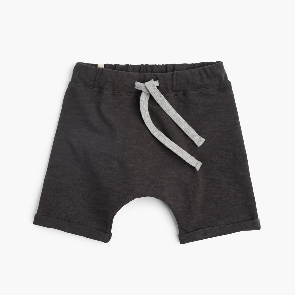 Mod Slouchy Shorts - Shorts - Charcoal - 3-6 months - mini mioche