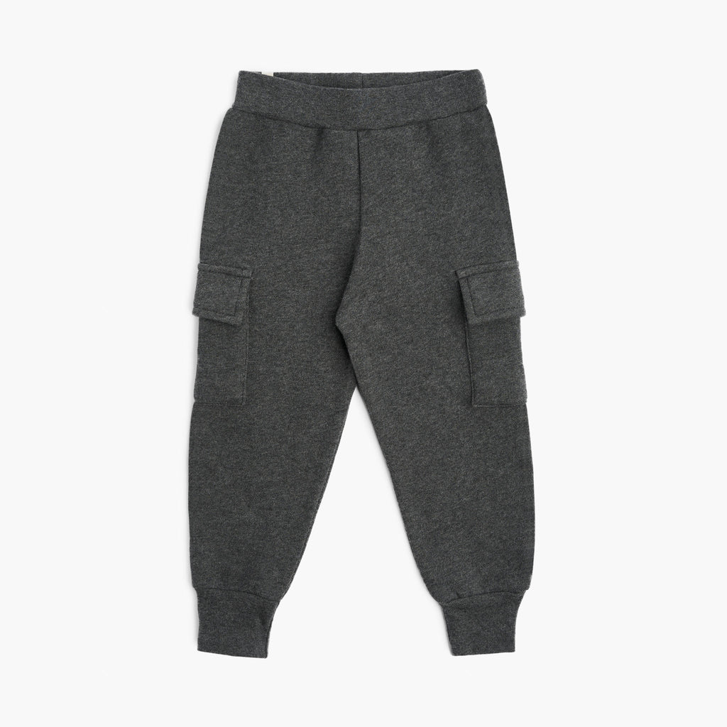 Cargo Joggers - Sweatpants - Heather Charcoal - 6-12 - mini mioche