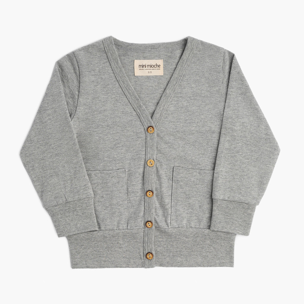 Classic Cardi - Cardigans - Heather Grey - 1/2 - mini mioche