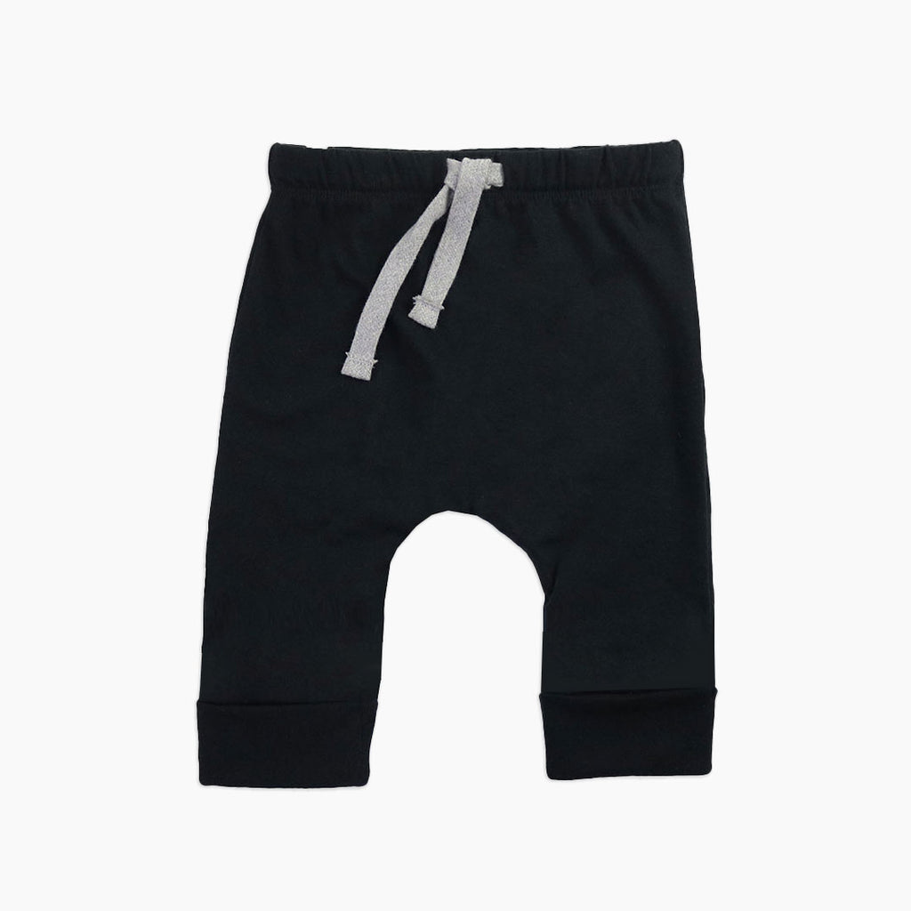 Cropped Lounge Pant - Cropped Pants - Black - 6-12 - mini mioche