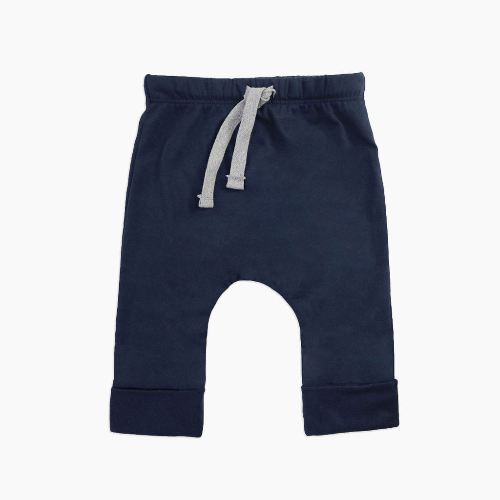 Cropped Lounge Pant - Cropped Pants - Navy - 6-12 - mini mioche