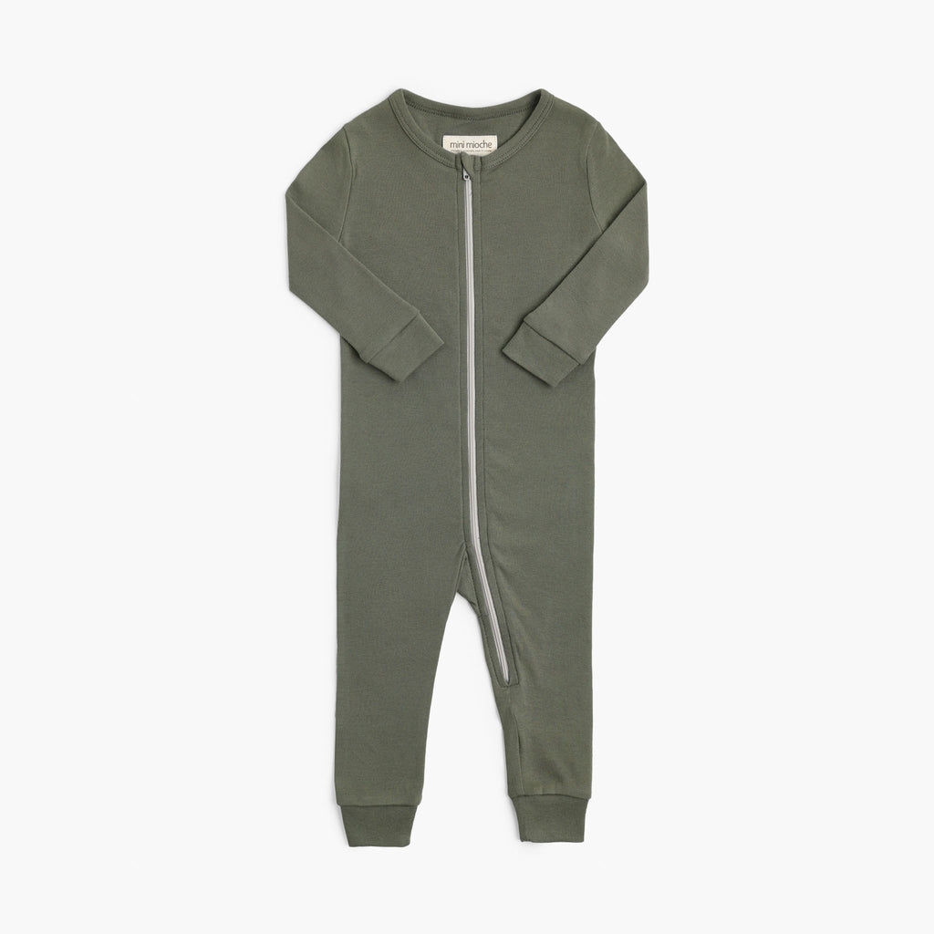 Dreamy Long Sleeve Sleeper - Pajamas - Thyme - 0-3 months - mini mioche