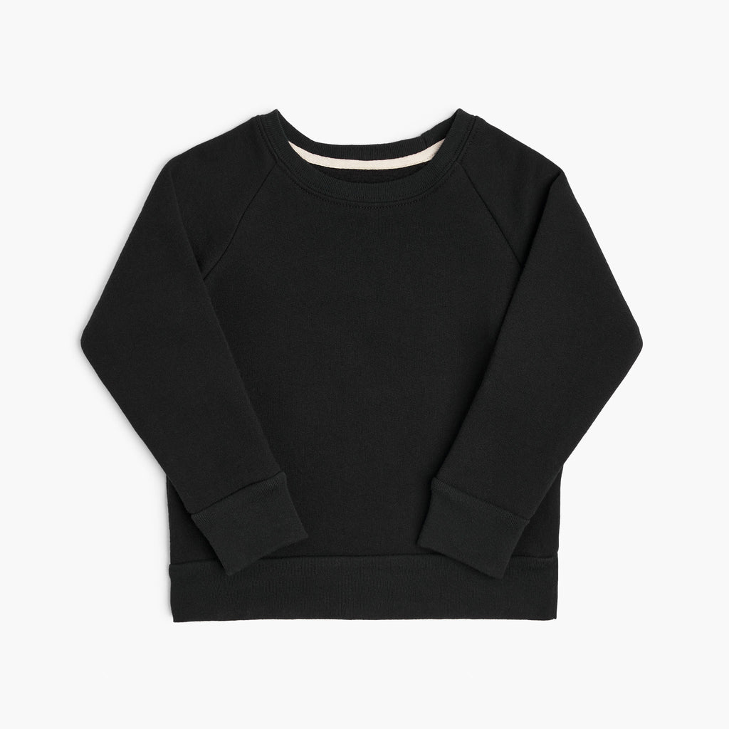Fleece Crew Raglan - Sweatshirts - Black - 0-3 - mini mioche