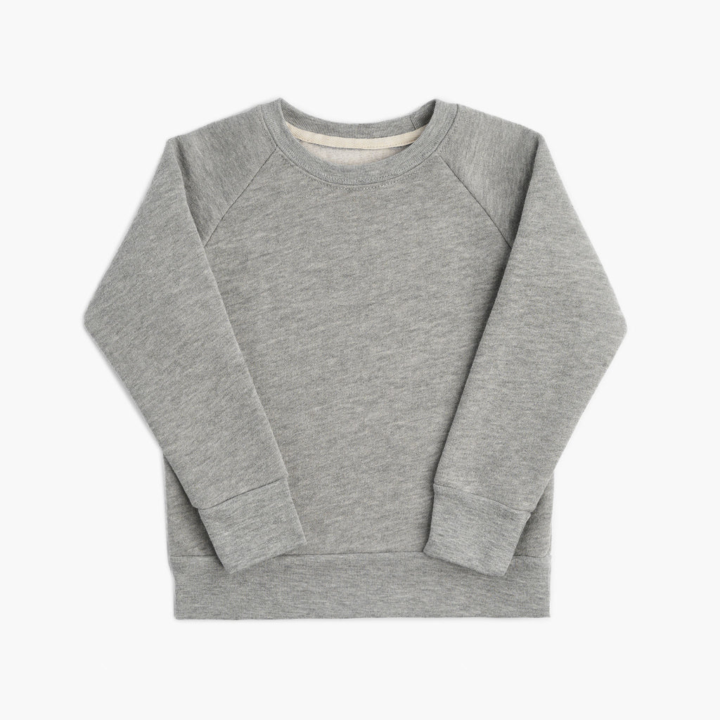 Fleece Crew Raglan - Sweatshirts - Heather Grey - 0-3 - mini mioche