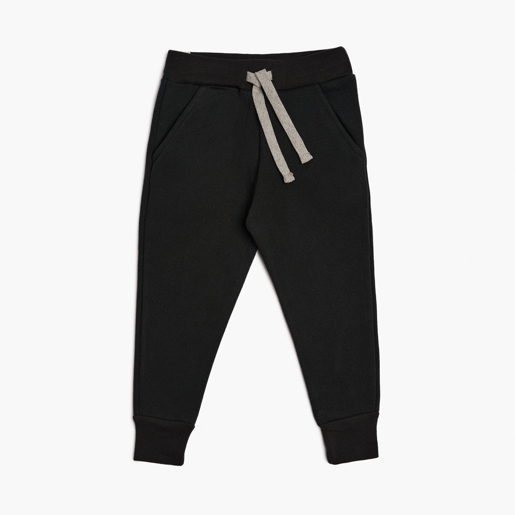 Fleece Skinny Sweats - Sweatpants - Black - 6-12 - mini mioche