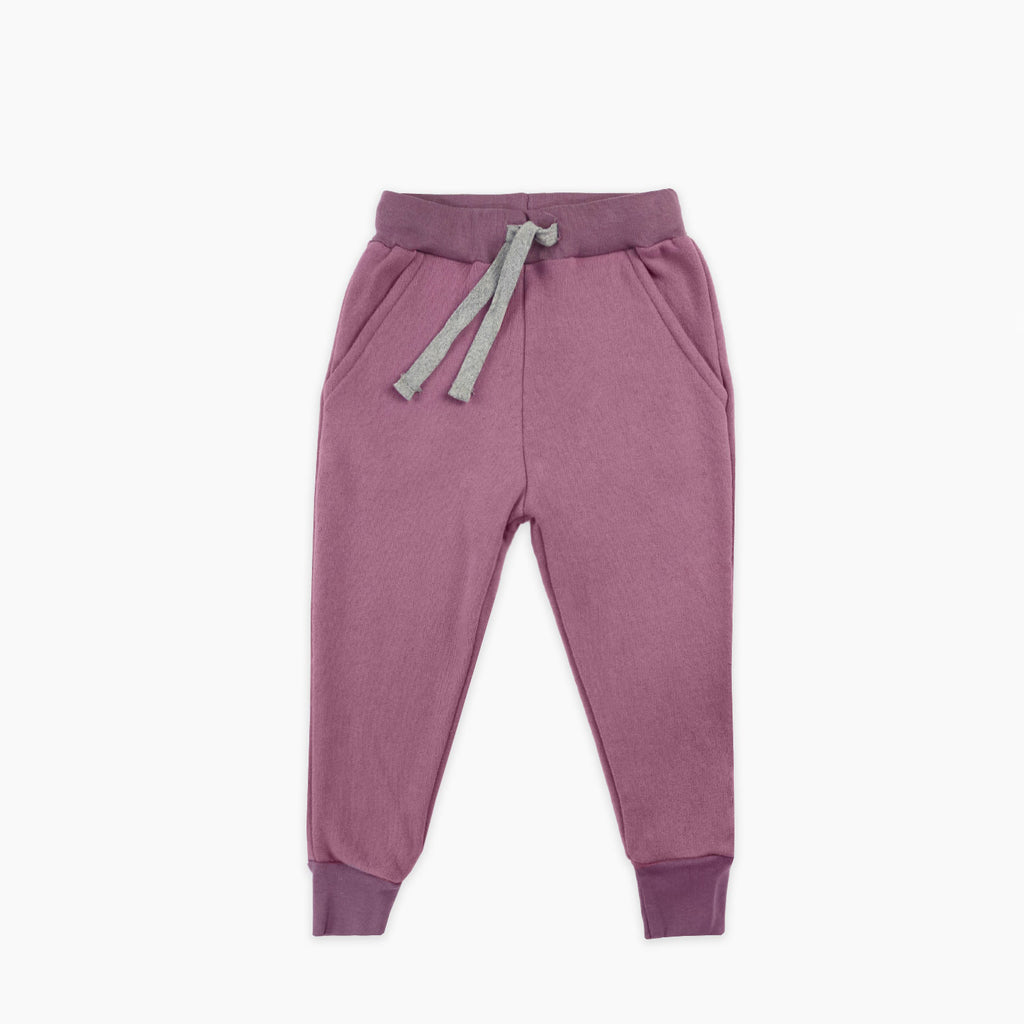 French Terry Skinny Sweats - Sweatpants - Mauve Pink - 3-6 - mini mioche