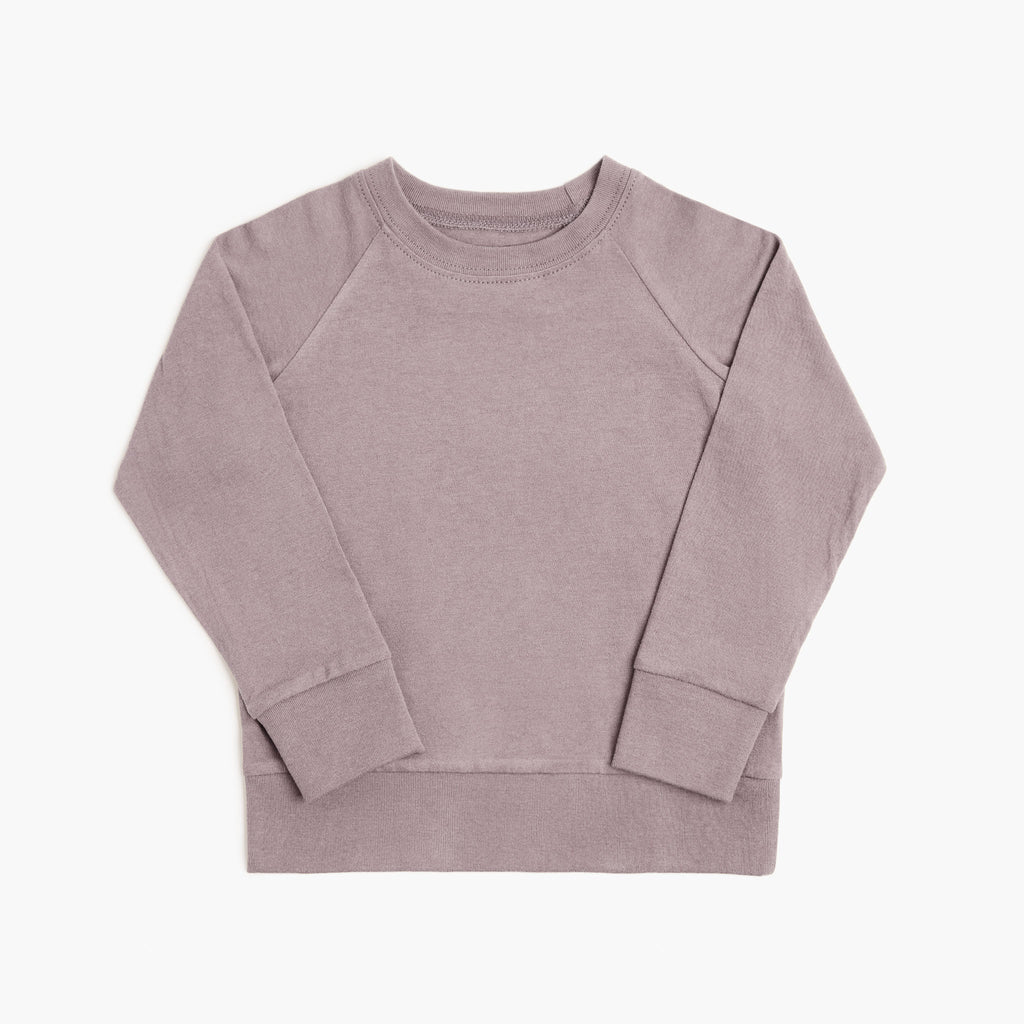 Jersey Crew Raglan - Long Sleeve Tees - Mauve - 12-18 - mini mioche