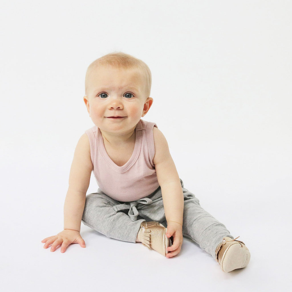 Jersey Skinny Sweats - Sweatpants - Heather Grey - 3-6 months - mini mioche