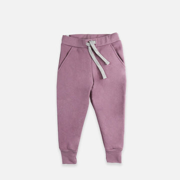 Fleece Skinny Sweats - Sweatpants - Mauve Pink - 3-6 - mini mioche