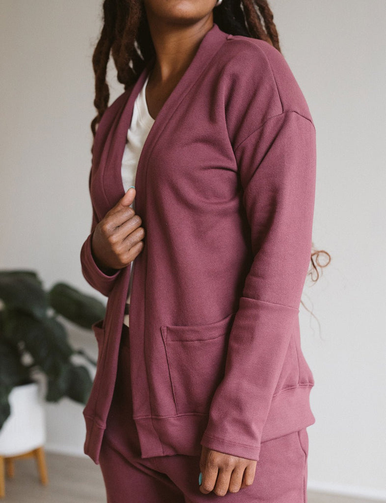 The Women's Relaxed Cardi - Adult Tees + Tops - Dark Clay - XS - mini mioche