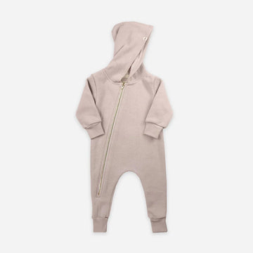 Fleece Biker Romper - Rompers - Blush - 0-3 - mini mioche
