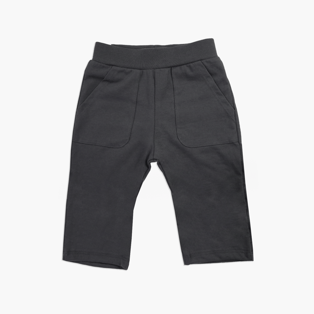 Cropped Pocket Pant - Cropped Pants - Charcoal - 12-18 - mini mioche