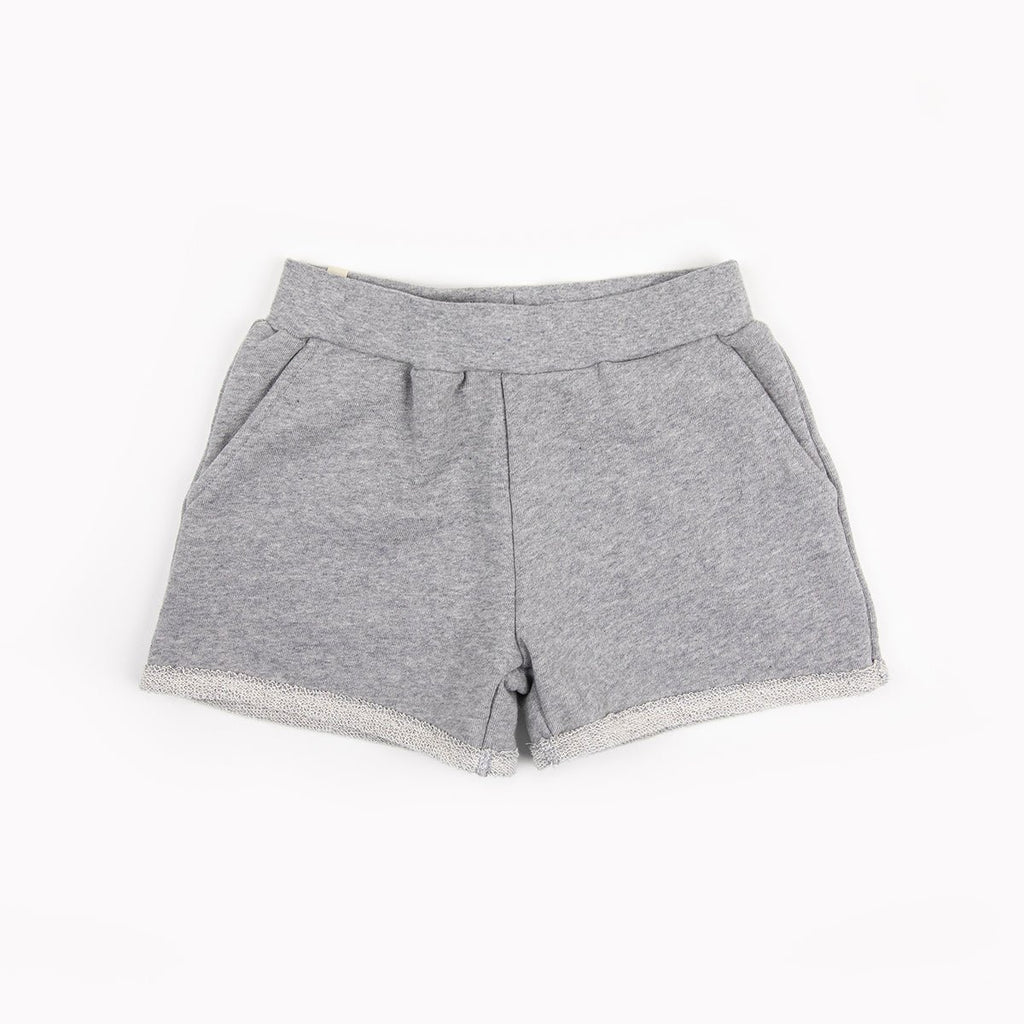 French Terry Relaxed Shorts - Shorts - Heather Grey - 12-18 - mini mioche