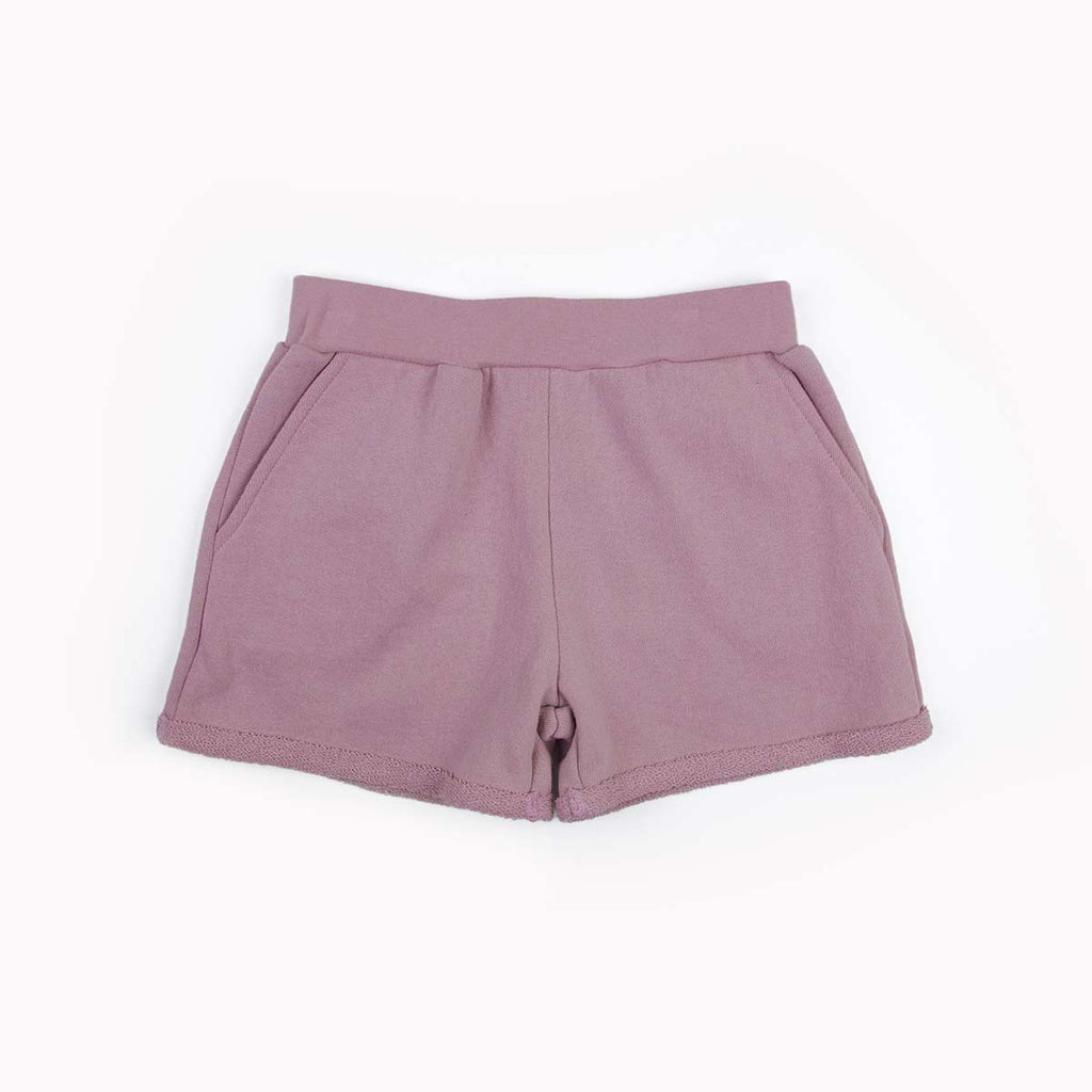 French Terry Relaxed Shorts - Shorts - Mauve Pink - 3-6 - mini mioche