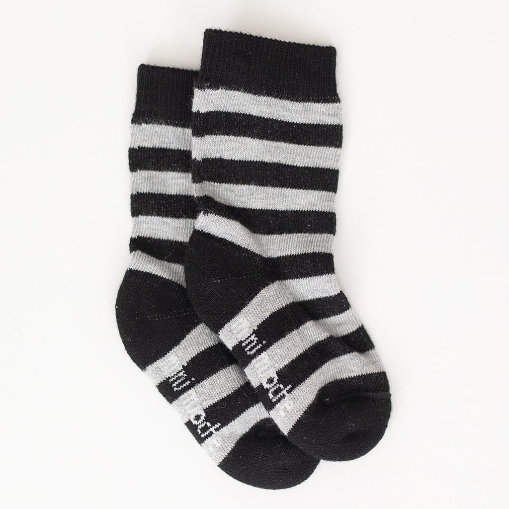 Socks - Socks - Heather Grey/Black Stripe - Infant - mini mioche